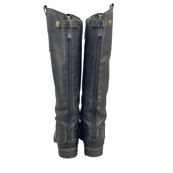 Sam Edelman Penny Black Leather Tall Back Zip Riding Boots Women 6.5M - Picture 9 of 16